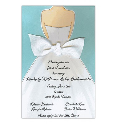 Bridal Shower Invitations, Back Bow Blue, Picture Perfect